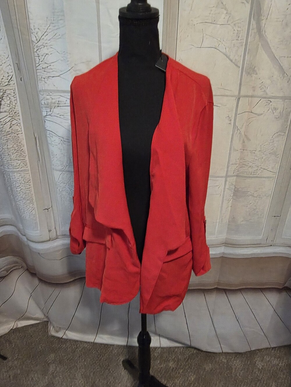 Kohl's Bright Red Open-Front Blazer Jacket
